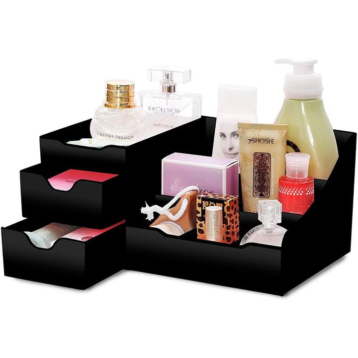 UNIQ Organiser for makeup & skincare products - 9 compartments - Black - Organiser