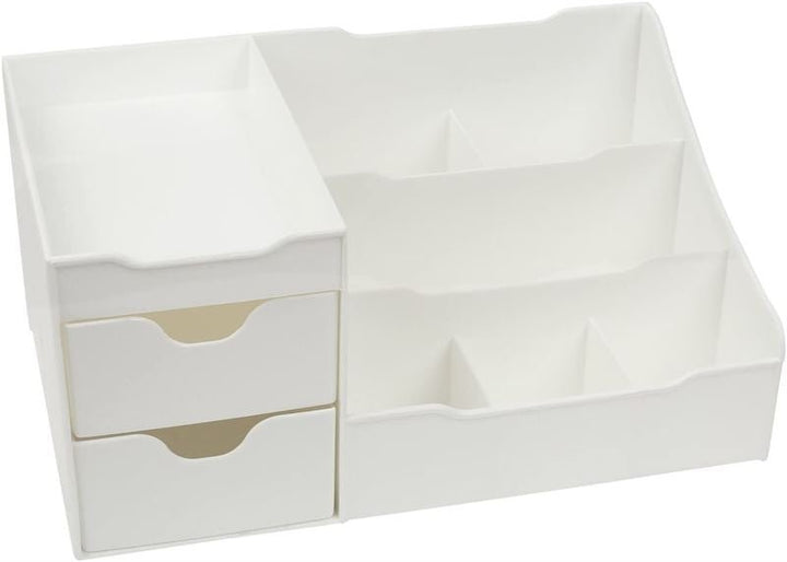 UNIQ Organiser for makeup & skincare products with 9 compartments - White - Organiser