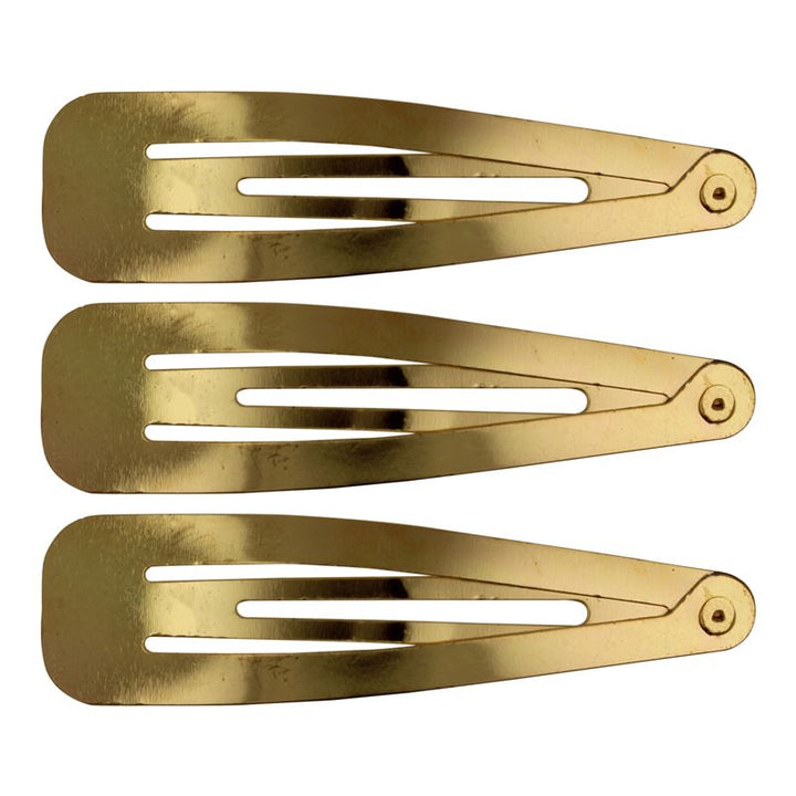 Click clasps hair clips in gold, classic design - 12 pcs - | Fashiongirl