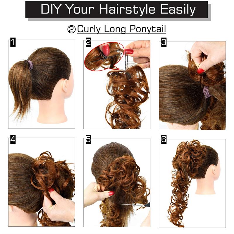 Messy Curly Hair for bun #2/30 - Brown - Hair Accessories | Fashiongirl