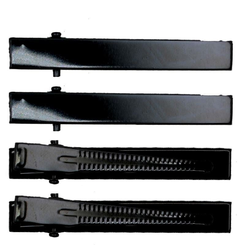 Metal hair clips in black, 8 pcs - | Fashiongirl