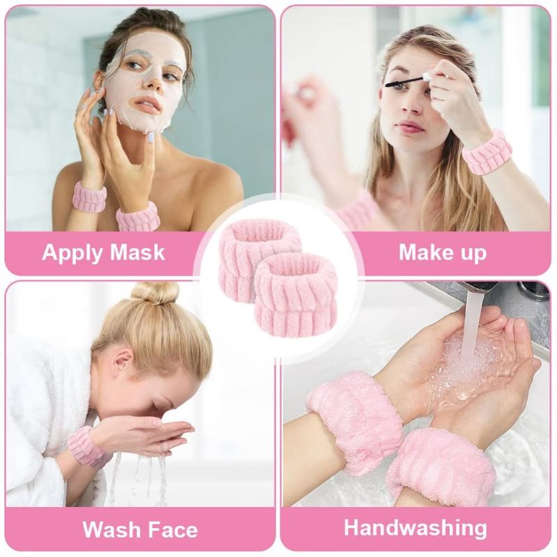 Microfibre Wrist Washband - Pink 2 pcs. - | Fashiongirl