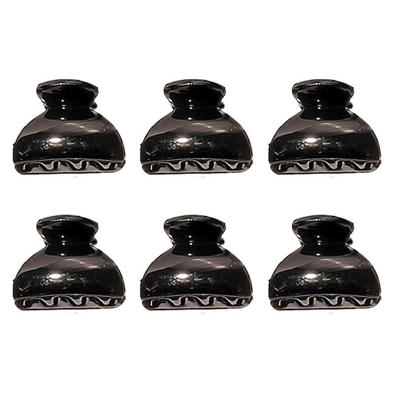 Mini hair clips - 6 pcs - 2.5 cm - Black - | Fashiongirl
