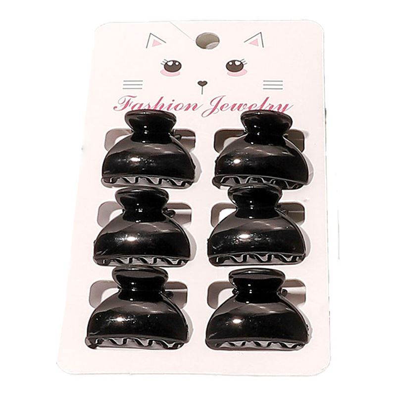 Mini hair clips - 6 pcs - 2.5 cm - Black - | Fashiongirl