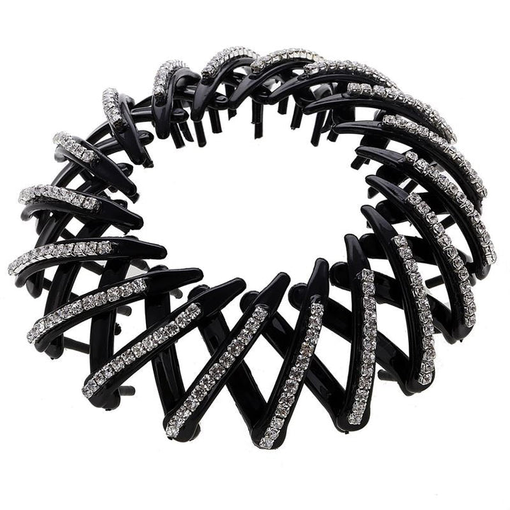 Ponytail Spiral with rhinestones/ Bird Nest Hair Clip - Silver - | Fashiongirl
