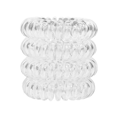 Spiral rubber bands - Clear 4 pcs - | Fashiongirl