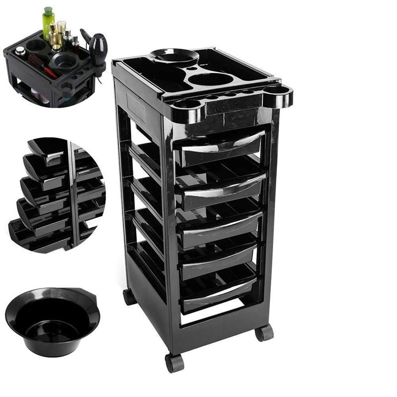 UNIQ hairdressing trolley / trolley roller table - Black - | Fashiongirl