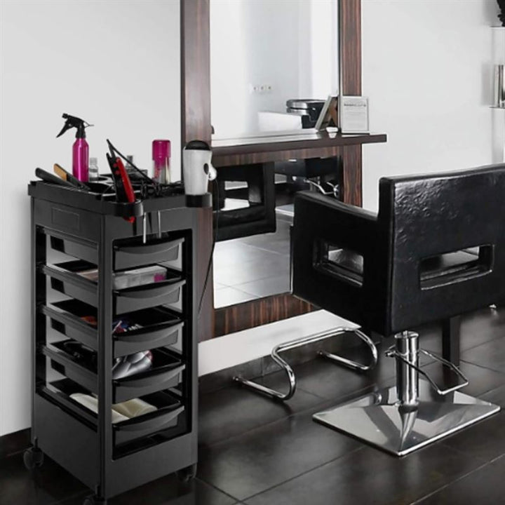 UNIQ hairdressing trolley / trolley roller table - Black - | Fashiongirl